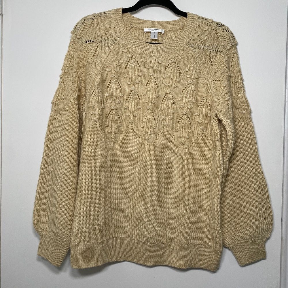 MOTHERHOOD MATERNITY Embroidered Detail Maternity Crew Neck Sweater, Size S